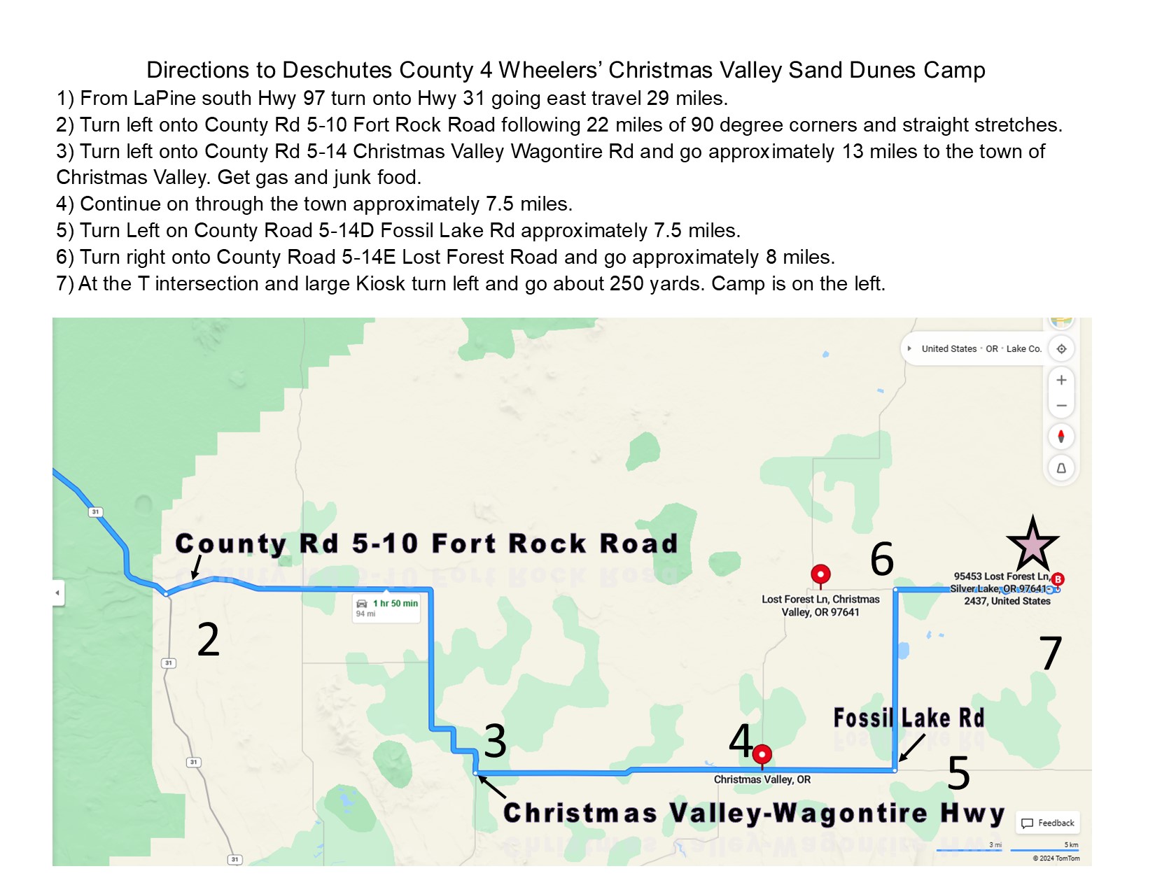 directions to camp